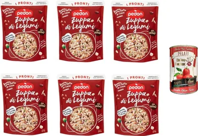 Produktbild von 6x Pedon I Pronti Hülsenfruchtsuppe 300 G + Italian Gourmet pelati 400gr