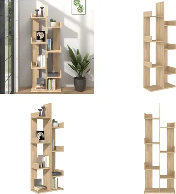 Produktbild von vidaXL Bücherregal Sonoma Eiche 48x25,5x140 cm Holzwerkstoff - Bücherregal - Bücherregale - Bücherschrank - Bücherschränke