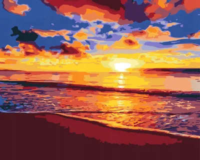 Produktbild von Malen nach Zahlen, 40 x 50 cm, Motiv: Strand am Meer