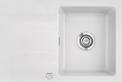 Produktbild von Systemceram KeraDomo Spüle GENEA 75 in SATIN mit Excenterbedienung / Einbauspüle