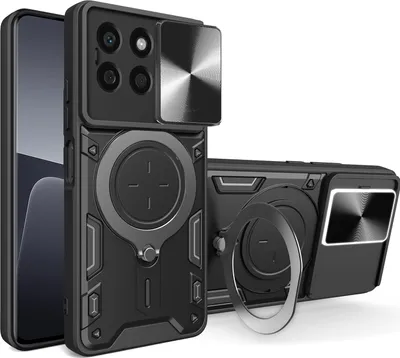 Image de Etui pour Honor X8b étui durable double couche avec protection de l'appareil photo et anneau de support Noir