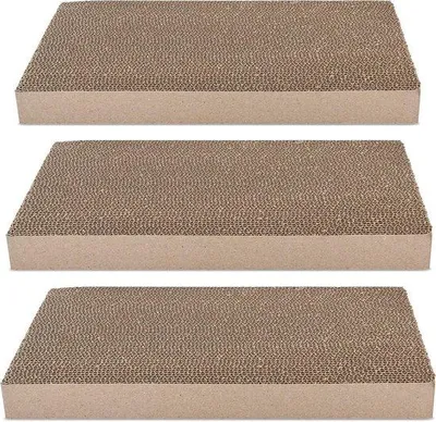 Produktbild von Famanu Kratzmatte Karton - 3 schmale Kratzbretter - 43 x 24 x 4 cm