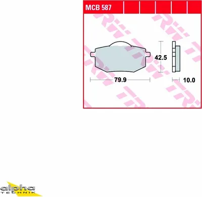 Produktbild von TRW Bremsbelagsatz MCB587 XV400 Virago