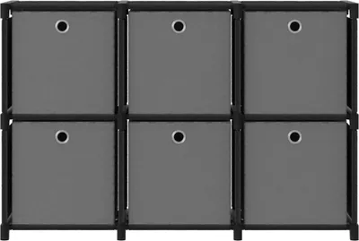 Produktbild von vidaXL Würfelregal mit 6 Boxen Schwarz 103x30x72,5 cm Stoff