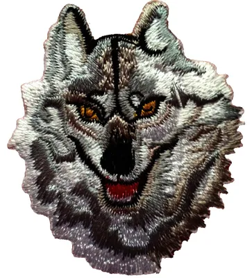 Produktbild von Wolf Tier - Aufnäher, Bügelbild, Aufbügler, Applikationen, Patches, Flicken, Zum Aufbügeln, Größe: 5,5 x 6,5 cm