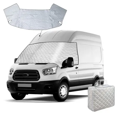 Immagine prodotto di Copertura per parabrezza per furgone Ford Transit MK7, dal 2006 al 2013, protezione per tutte le stagioni, colore argento