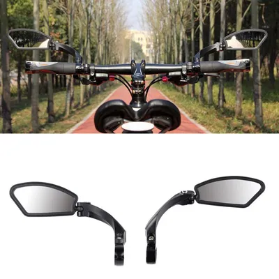 Produktbild von Fahrrad Rückspiegel Set 2 Stück für E-Bike und Mountainbike, HD Weitwinkel Konvexspiegel, 360° Drehbar, Lenkerspiegel Universal