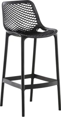 Produktbild von CLP Barhocker Air Kunststoff mit Lehne wetterfest UV-beständig bis 160 kg schwarz