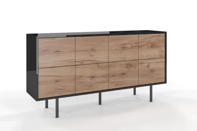Zdjęcie produktu dla Komoda MAUD 160 czarna/dąb
