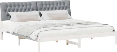 Obrázok produktu pre Rám postele s čalúneným čelom Biela 200 x 200 cm