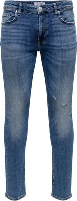Produktbild von ONLY & SONS Slim Fit Jeans Destroyed Denim Hose ONSLOOM Stretch Tapered Trousers Größe: 31W / 34L