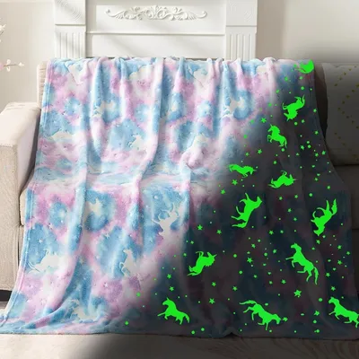 Productafbeelding van Glow in the Dark Dekentje van Flanel voor Alle Seizoenen