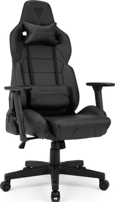 Image de Fauteuil gaming SENSE7 Sentinel noir et gris - Fauteuil de bureau ergonomique, supportant jusqu'à 150 kg, accoudoirs 3D, fonction bascule, fauteuil de direction, fauteuil pour PC