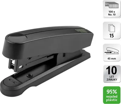 Obrázek produktu pro Novus - sešívačka B 10 Professional re+new, 15 listů, černá