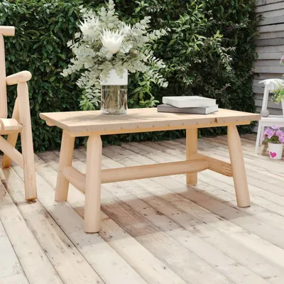 Obrázek produktu pro Masivní dřevěný konferenční stolek – Robustní obdélníkový stolek s přírodní strukturou dřeva – 102 x 50 x 52,5 cm