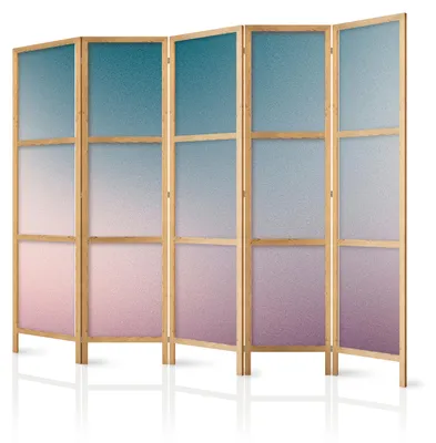 Produktbild von Muralo Japanischer PARAVENT 5-teilig Raumteiler klappbar PREMIUM-Vliesleinwand BUNTES OMBRE für Schlafzimmer 225cmx172cm
