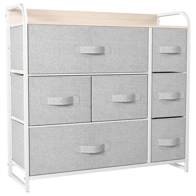Image de Organisateur de rangement à 7 tiroirs - Meuble en tissu multifonctionnel pour le salon