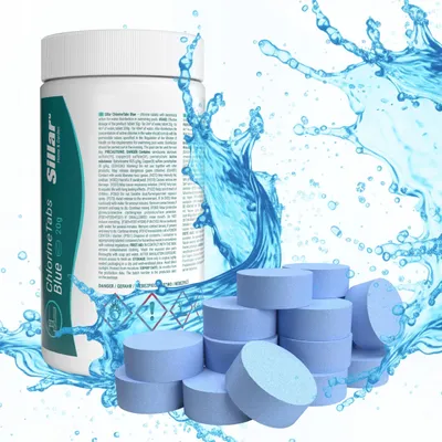 Produktbild von Sillar Chlortabletten 1x20g – Multifunktionale Pooltabletten für Desinfektion Algenverhütung Flockung Kalkvermeidung & Chlorstabilisierung - Blaue, 1kg