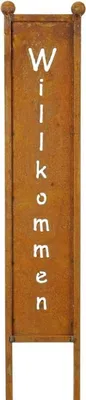 Produktbild von Gartenstele "WILLKOMMEN" I Rostoptik I 78cm Gartenstecker