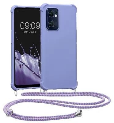 Produktbild von kwmobile Necklace Case kompatibel mit Oppo Find X5 Lite Hülle - Cover mit Kordel zum Umhängen - Silikon Schutzhülle Lavendel