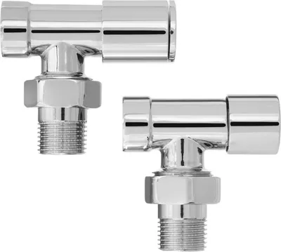 Image de Set de robinet de radiateur 1/2" équerre, chromé