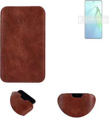 Produktbild von K-S-Trade Schutzhülle Handyhülle kompatibel mit Oppo Reno8 Pro+ Handytasche Kunstleder Sleeve in braun