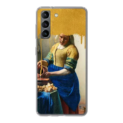 Produktbild von MuchoWow® Handyhülle Schutzhülle Hülle für Samsung Galaxy S21 Milchmädchen - Gold - Alte Meister Silikon Softcase Handy Hülle - Softcase