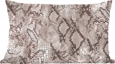 Produktbild von MuchoWow® Zierkissen Sofakissen Wohnzimmer Dekokissen 50x30 cm Tiermuster - Schlange - Grau - Wohnzimmerdekoration - Polster mit Photo