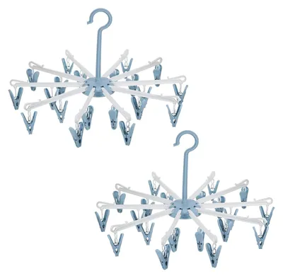 Two sock drying racks with multiple clips, displayed against a white background.