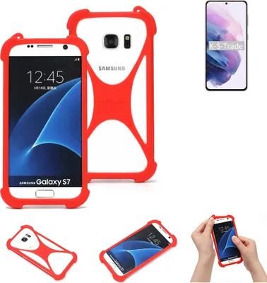 Produktbild von K-S-Trade Handy-Hülle kompatibel mit Samsung Galaxy S21 5G Exynos Schutz-Hülle Bumper Silikon Schutz Hülle Cover Case Silikoncase Silikonbumper TPU
