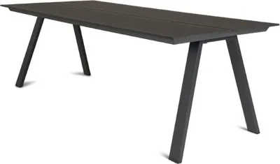 Produktbild von ODENSE Tisch mit rechteckiger Platte aus Polywood und Aluminium, schwarz
