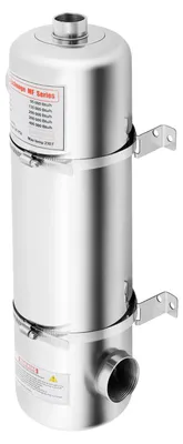 Zdjęcie produktu dla Wymiennik ciepła do basenu - MF-200 - 60 kW - 200 kBtu/h - stal nierdzewna SS304 - przepływ wody basenowej: 250 l/min - przepływ ciepłej wody: 30 l/min - srebro