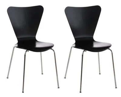 Produktbild von 2er Set Besucherstuhl HLO-CP3 schwarz