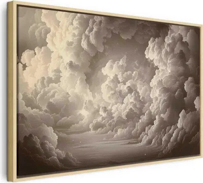 Produktbild von Italienischer Leinwand Leinwandbild - Whisper of Illuminated Clouds: Soft Play of Light in the Theater of the Heavens 120x80 cm Muster b-H-10058-b-a