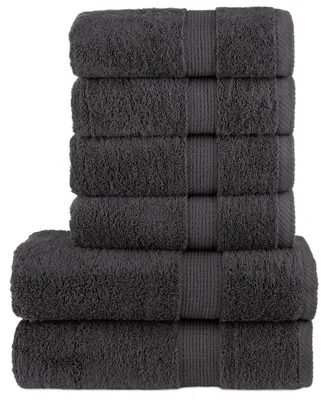 Image de vidaXL Ensemble de 6 serviettes premium SOLUND Anthracite 600 g/m