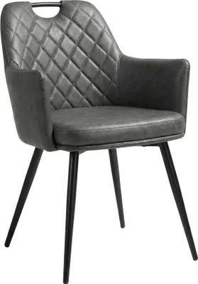Image de Chaise de restaurant en SIMILI CUIR Gris anthracite pour Interieur
