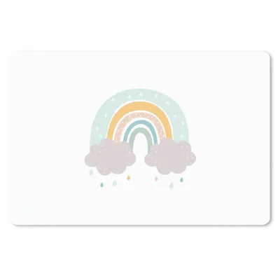 Produktbild von MuchoWow® Mauspad Mousepad Regenbogen - Wolken - Regen - Kinder - Pastell 27x18 cm - Mousepads - Maus Mat - Pad - Mausunterlage - Büroartikel - Desk Matten