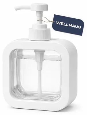 Produktbild von WELLHAUS Seifen-/Shampooflasche 500ml Weiß Quadratisch