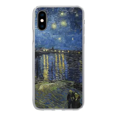 Produktbild von MuchoWow® Handyhülle Schutzhülle Hülle für iPhone X Sternennacht über dem Orsay Paris - Vincent Van Gogh Silikon Softcase Handy Hülle - Handyhülle