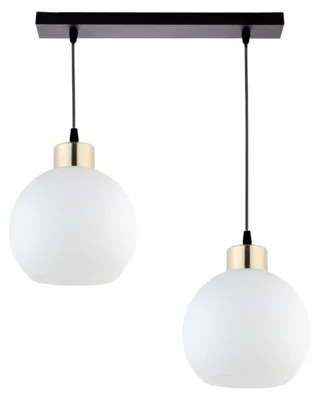 Produktbild von KAR-LIGHTING Pendelleuchte 2-flammig Schwarz aus Stahl und Glas – höhenverstellbar, für Esszimmer, E27