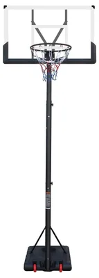 Imagen del producto de Canasta de baloncesto, con altura ajustable de 173,74 a 304,8 cm, tablero de PVC duradero, red de nylon resistente a la intemperie, adecuada para todas las edades, para uso en interiores y exteriores