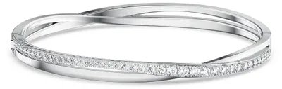 Produktbild von Swarovski Armreif 5572725 Twist Rows, weiss, rhodiniert