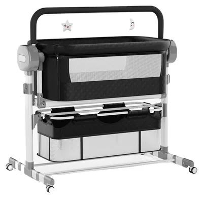 Produktbild von Babywiege, elektrische Wippfunktion, höhenverstellbar, YC608-SCHWARZ