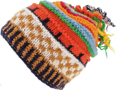 Produktbild von Bunte Wollmütze mit Weichem Futter, Wintermütze - Bunt, Uni, Mehrfarbig, Wolle, Mützen