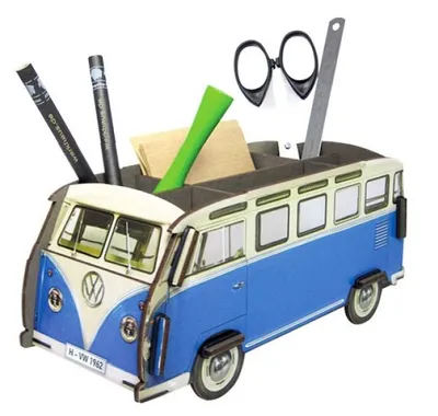Produktbild von Werkhaus Photo-Stiftebox Stiftehalter VW T1 Bus - blau we-2005