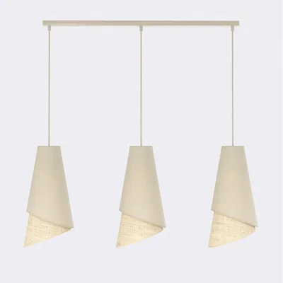 Obrázok produktu pre Závesná lampa MODA z ocele a tkaniny s ratanovým vzorom
