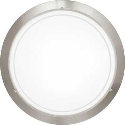 Produktbild von EGLO Deckenlampe Planet 1, 1 flammige Wandleuchte, Deckenleuchte aus Metall in Silber und Glas in Weiß lackiert, E27 Fassung