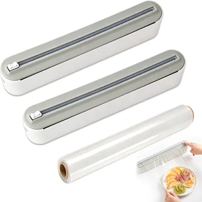 Magnetischer Folien-Dispenser 2er Set mit Schneider, weiß