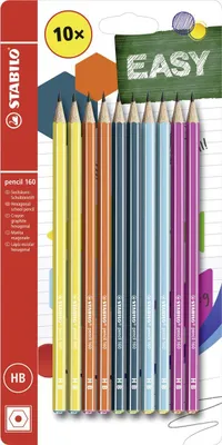 Image de Crayon - STABILO crayon 160 en 2x jaune, orange, bleu, essence, rose - HB - 10 étuis