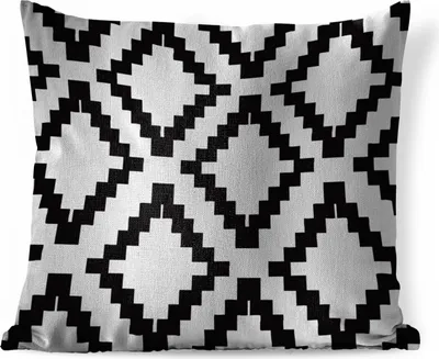 Produktbild von MuchoWow® Zierkissen Sofakissen Wohnzimmer Dekokissen 45x45 cm Schwarz - Muster - Luxus - Schlafpolster - Polster für das Sofa